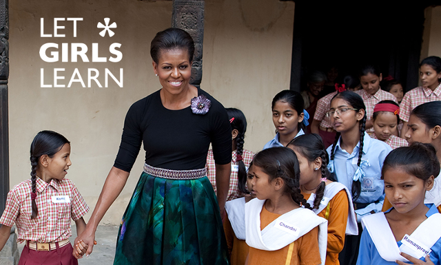 Iniciativa solidaria de Michelle Obama, let girls learn